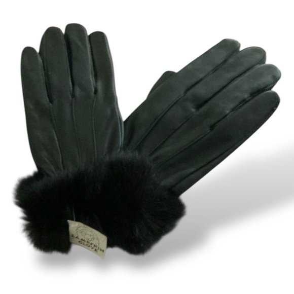 Other - Lambskin gloves with fur trim